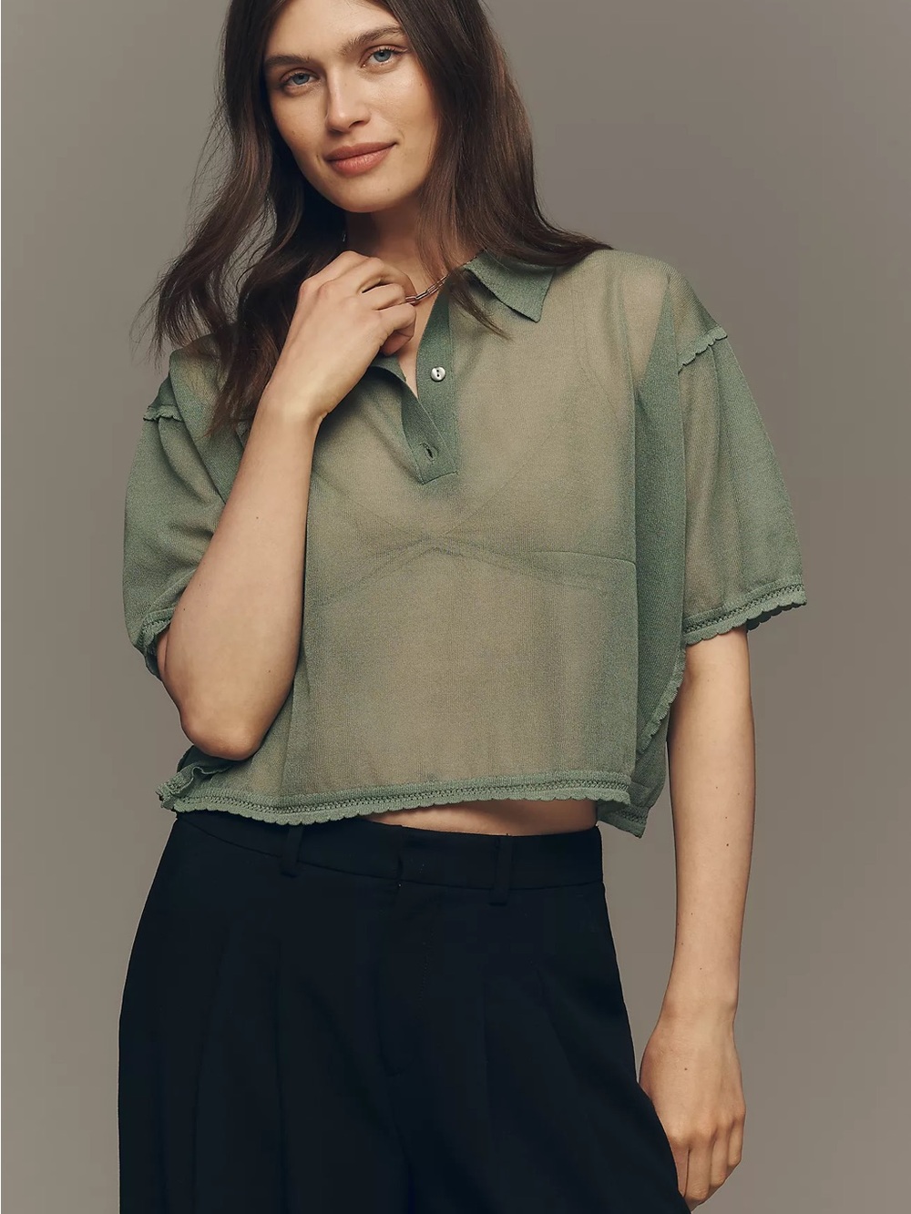 BNWT Anthropologie Maeve Short Sleeve Sheer Pullover